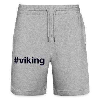 VIKING Hashtag - Short de jogging bio TRAINER Stanley/Stella unisexe - gris chiné - Devant - Nik (191cm) & Marisol (170cm)