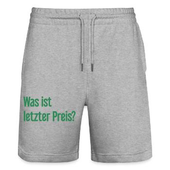 Was ist letzter Preis? - Stanley/Stella Unisex Bio Joggingshorts Trainer  - Grau meliert - Vorne - Nik (191cm) & Marisol (170cm)