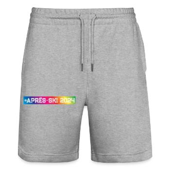 Après-ski 2024 Coloré - Short de jogging bio TRAINER Stanley/Stella unisexe - gris chiné - Devant - Nik (191cm) & Marisol (170cm)