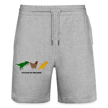 Evolution of dinosaurs - Stanley/Stella Trainer Unisex Organic Jogging Shorts - heather grey - Front - Nik (191cm) & Marisol (170cm)
