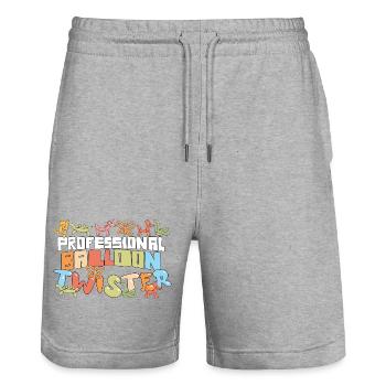 Professional Balloon Animal Twister Circus - Stanley/Stella Unisex Bio Joggingshorts Trainer  - Grau meliert - Vorne - Nik (191cm) & Marisol (170cm)