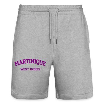 Martinique - Fort-de-France - Karibik West Indies - Stanley/Stella Unisex Bio Joggingshorts Trainer  - Grau meliert - Vorne - Nik (191cm) & Marisol (170cm)