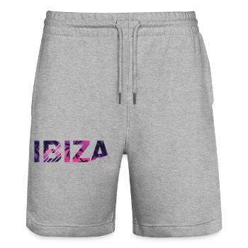 Ibiza Urlaub Palmen - Stanley/Stella Unisex Bio Joggingshorts Trainer  - Grau meliert - Vorne - Nik (191cm) & Marisol (170cm)