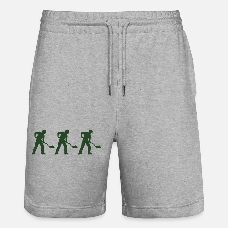 Construction worker 3 - Stanley/Stella Trainer Unisex Organic Jogging Shorts - heather grey