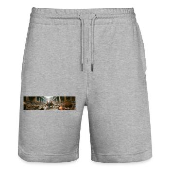 apocalypse monde après l’humanité cafard géant - Short de jogging bio TRAINER Stanley/Stella unisexe - gris chiné - Devant - Nik (191cm) & Marisol (170cm)