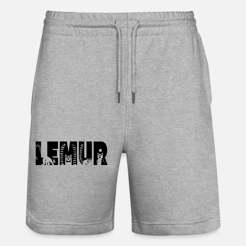 Lemur Tippfehler - Stanley/Stella Unisex Bio Joggingshorts Trainer  - Grau meliert