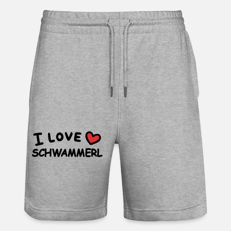 J’adore les champignons - Short de jogging bio TRAINER Stanley/Stella unisexe - gris chiné