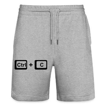 CTRL + C / Eltern Geschenk zum Vatertag /Muttertag - Stanley/Stella Unisex Bio Joggingshorts Trainer  - Grau meliert - Vorne - Nik (191cm) & Marisol (170cm)