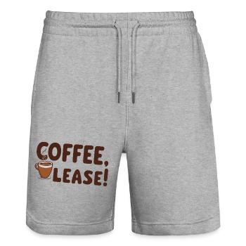Coffee please - Stanley/Stella Unisex Bio Joggingshorts Trainer  - Grau meliert - Vorne - Nik (191cm) & Marisol (170cm)