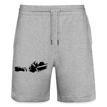 Hand Horse - Stanley/Stella Unisex Bio Joggingshorts Trainer  - Grau meliert - Vorne - Nik (191cm) & Marisol (170cm)