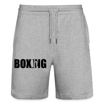 Boxen - Stanley/Stella Unisex Bio Joggingshorts Trainer  - Grau meliert - Vorne - Nik (191cm) & Marisol (170cm)