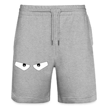 Expressive Bold Eyes - Stanley/Stella Trainer Unisex Organic Jogging Shorts - heather grey - Front - Nik (191cm) & Marisol (170cm)