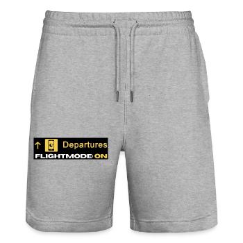 Departures Flightmode On - Airplane Mode - Chill - Stanley/Stella Trainer Unisex Organic Jogging Shorts - heather grey - Front - Nik (191cm) & Marisol (170cm)