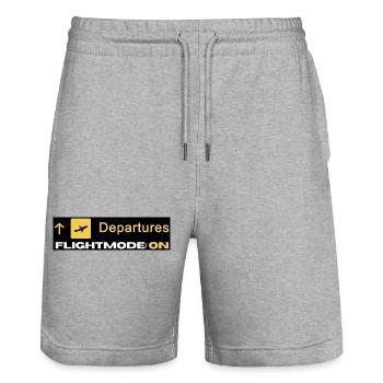 Departures Flight Mode On Symbol - Stanley/Stella Trainer Unisex Organic Jogging Shorts - heather grey - Front - Nik (191cm) & Marisol (170cm)
