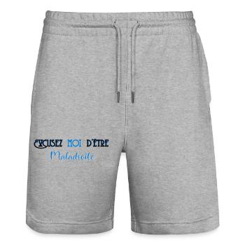 Entschuldigung, dass ich ungeschickt bin - Stanley/Stella Unisex Bio Joggingshorts Trainer  - Grau meliert - Vorne - Nik (191cm) & Marisol (170cm)