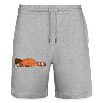 18_red_panda - Stanley/Stella Unisex Bio Joggingshorts Trainer  - Grau meliert - Vorne - Nik (191cm) & Marisol (170cm)