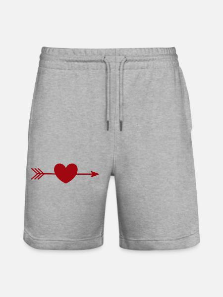 Cadeau rouge de la Saint-Valentin - Short de jogging bio TRAINER Stanley/Stella unisexe - gris chiné