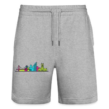 Hull City Skyline: Die Deep Aquarium Line Art - Stanley/Stella Unisex Bio Joggingshorts Trainer  - Grau meliert - Vorne - Nik (191cm) & Marisol (170cm)