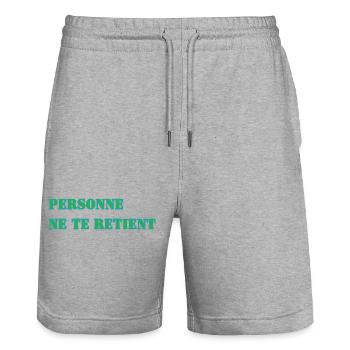 PERSONNE NE TE RETIENT - Short de jogging bio TRAINER Stanley/Stella unisexe - gris chiné - Devant - Nik (191cm) & Marisol (170cm)
