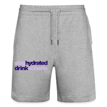 Restez hydraté - buvez du spritzer - Short de jogging bio TRAINER Stanley/Stella unisexe - gris chiné - Devant - Nik (191cm) & Marisol (170cm)
