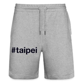 Taipei Taiwan Hashtag - Stanley/Stella Trainer Unisex Organic Jogging Shorts - heather grey - Front - Nik (191cm) & Marisol (170cm)
