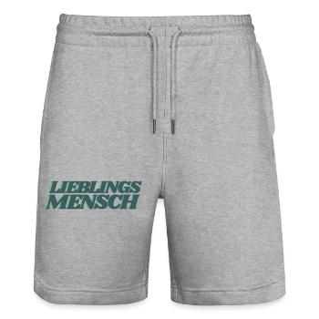 Lieblingsmensch – Retro Look für Herzensmenschen - Stanley/Stella Unisex Bio Joggingshorts Trainer  - Grau meliert - Vorne - Nik (191cm) & Marisol (170cm)