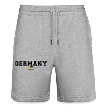 Allemagne - Short de jogging bio TRAINER Stanley/Stella unisexe - gris chiné - Devant - Nik (191cm) & Marisol (170cm)