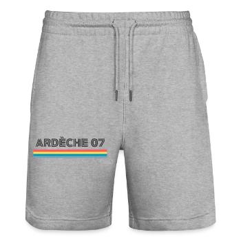 Ardeche 07 T-Shirt Cadeau Humour - Short de jogging bio TRAINER Stanley/Stella unisexe - gris chiné - Devant - Nik (191cm) & Marisol (170cm)