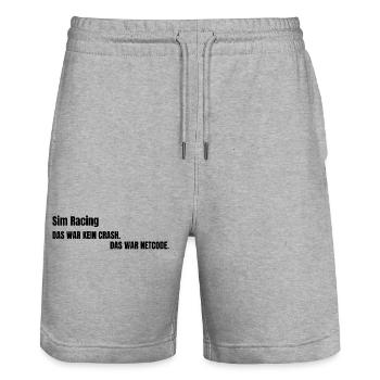 Das war kein Crash das war Netcode - Stanley/Stella Unisex Bio Joggingshorts Trainer  - Grau meliert - Vorne - Nik (191cm) & Marisol (170cm)
