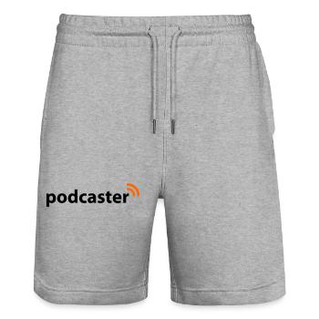 Podcaster | Funk | Wlan - Stanley/Stella Trainer Unisex Organic Jogging Shorts - heather grey - Front - Nik (191cm) & Marisol (170cm)