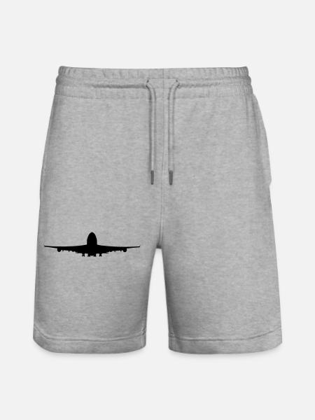 Flugzeug - Stanley/Stella Unisex Bio Joggingshorts Trainer - Grau meliert