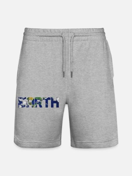 Earth - Erde - Stanley/Stella Trainer Unisex Organic Jogging Shorts - heather grey