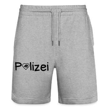 Polizei Liebe Polizist Polizisten Cops Geschenk - Stanley/Stella Unisex Bio Joggingshorts Trainer  - Grau meliert - Vorne - Nik (191cm) & Marisol (170cm)