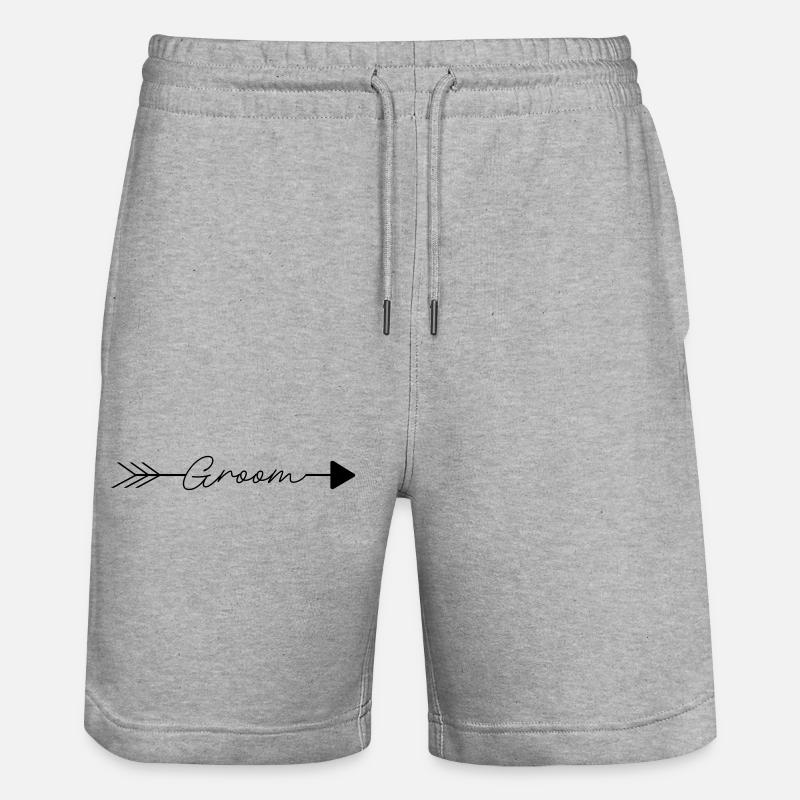 Groom - Stanley/Stella Unisex Bio Joggingshorts Trainer  - Grau meliert