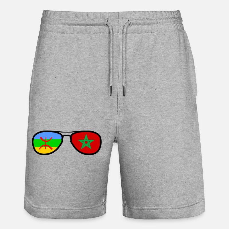 Drapeau Amazigh Maroc - lunettes - Short de jogging bio TRAINER Stanley/Stella unisexe - gris chiné