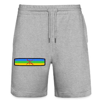 Drapeau amazigh - Short de jogging bio TRAINER Stanley/Stella unisexe - gris chiné - Devant - Nik (191cm) & Marisol (170cm)