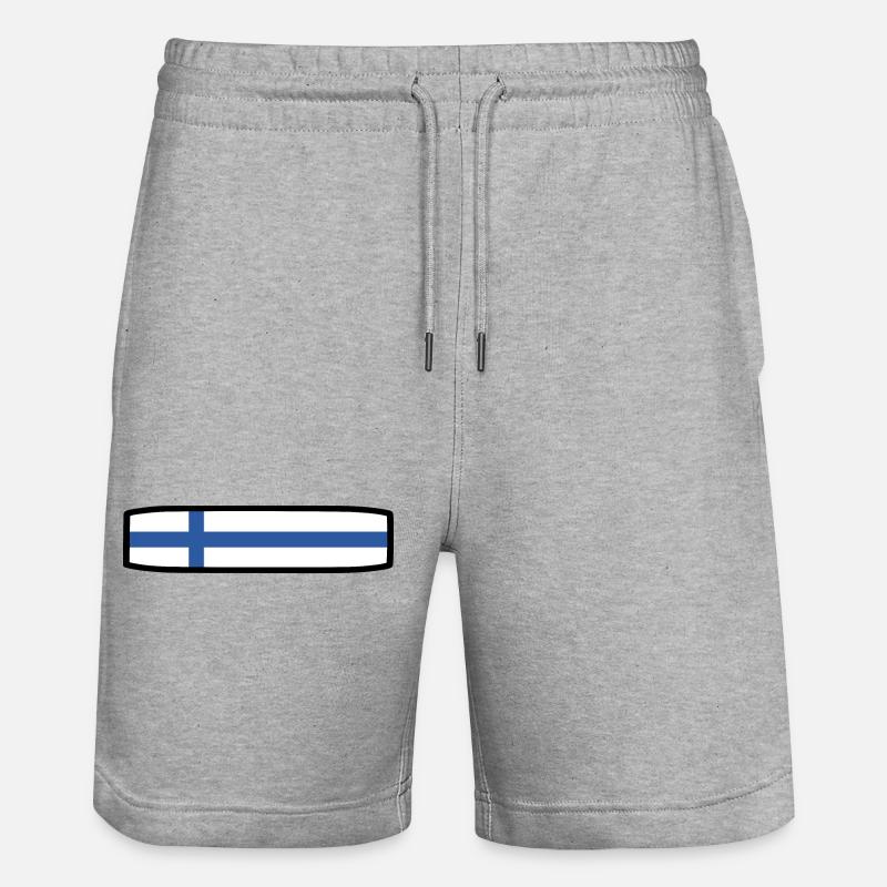 Drapeau de la Finlande - Short de jogging bio TRAINER Stanley/Stella unisexe - gris chiné