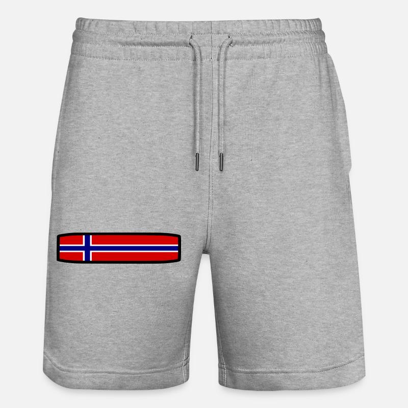 Drapeau norvégien - Short de jogging bio TRAINER Stanley/Stella unisexe - gris chiné