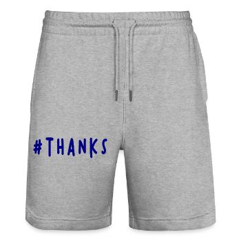 VIELEN DANK. DANKE. VIELEN DANK. JAHRESTAG. GEBURT. - Stanley/Stella Unisex Bio Joggingshorts Trainer  - Grau meliert - Vorne - Nik (191cm) & Marisol (170cm)