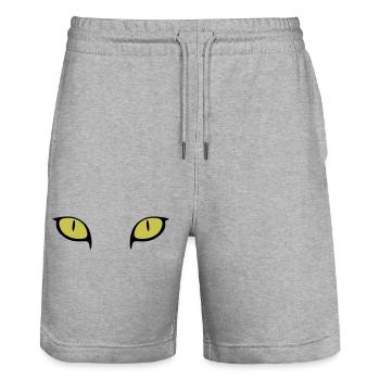 Cat Eyes - Stanley/Stella Trainer Unisex Organic Jogging Shorts - heather grey - Front - Nik (191cm) & Marisol (170cm)