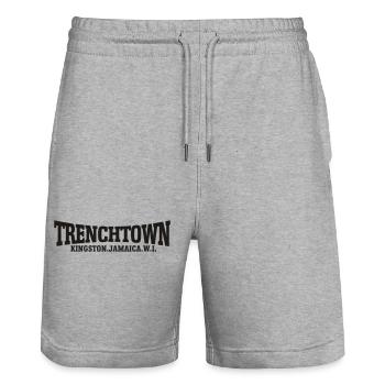 trenchtown noir - Short de jogging bio TRAINER Stanley/Stella unisexe - gris chiné - Devant - Nik (191cm) & Marisol (170cm)