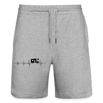 Pulse rate for camping motorhome cardiogram - Stanley/Stella Trainer Unisex Organic Jogging Shorts - heather grey - Front - Nik (191cm) & Marisol (170cm)