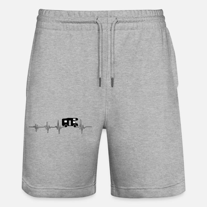 Fréquence cardiaque pour camping-car - Short de jogging bio TRAINER Stanley/Stella unisexe - gris chiné