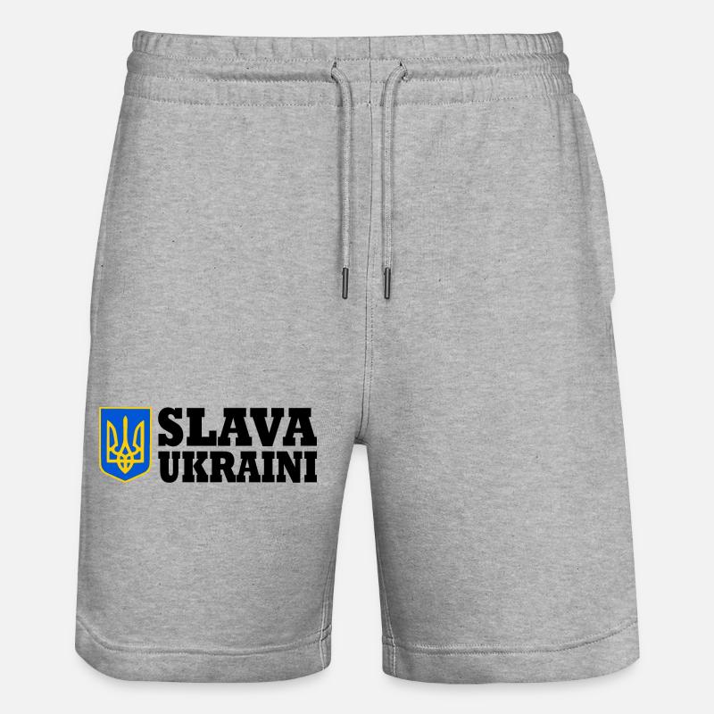 Slava ukraini - Stanley/Stella Unisex Bio Joggingshorts Trainer  - Grau meliert
