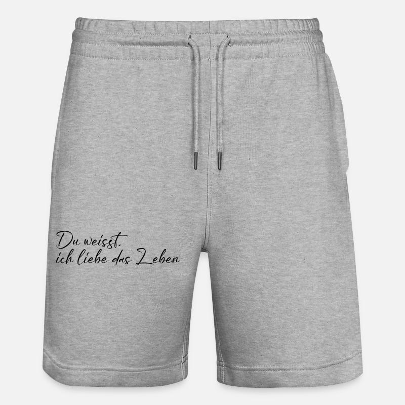 Ich liebe das Leben - Stanley/Stella Unisex Bio Joggingshorts Trainer  - Grau meliert
