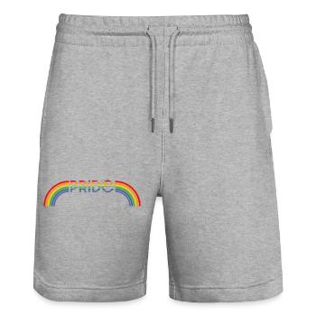 LGBT lgbtqi queer rainbow pride - Short de jogging bio TRAINER Stanley/Stella unisexe - gris chiné - Devant - Nik (191cm) & Marisol (170cm)