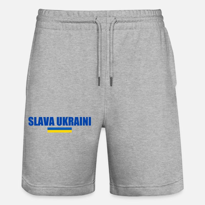 Slava ukraini - Stanley/Stella Unisex Bio Joggingshorts Trainer  - Grau meliert
