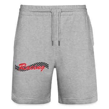 Racing Checked Flag - Car Auto Bike Race - Stanley/Stella Trainer Unisex Organic Jogging Shorts - heather grey - Front - Nik (191cm) & Marisol (170cm)