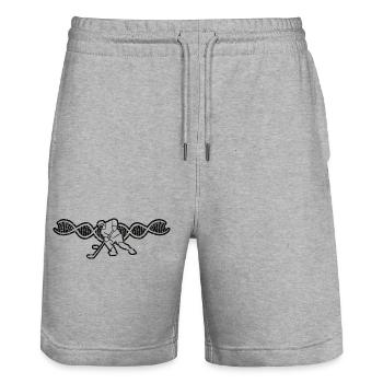 Eishockey Wintersport Eishockeyteam Geschenk - Stanley/Stella Unisex Bio Joggingshorts Trainer  - Grau meliert - Vorne - Nik (191cm) & Marisol (170cm)