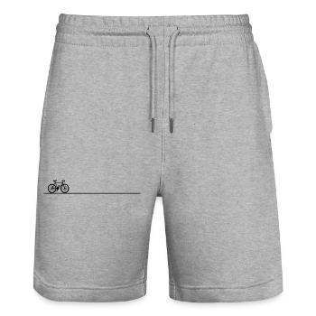 Bicycle Gift Road Bike - Stanley/Stella Trainer Unisex Organic Jogging Shorts - heather grey - Front - Nik (191cm) & Marisol (170cm)